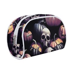 Halloween Party Skulls, Demonic Pumpkins Pattern Make Up Case (small) by Casemiro