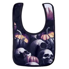 Halloween Party Skulls, Demonic Pumpkins Pattern Baby Bib