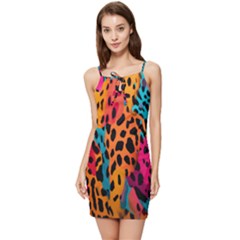 Colorful Leopard Summer Tie Front Dress by VisualAesthetica