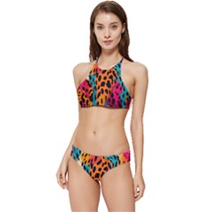 Colorful Leopard Banded Triangle Bikini Set by VisualAesthetica