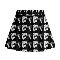 Guitar Player Noir Graphic Mini Flare Skirt by dflcprintsclothing