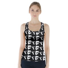 Guitar player noir graphic Racer Back Sports Top