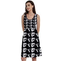 Guitar Player Noir Graphic Classic Skater Dress by dflcprintsclothing