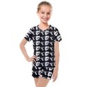 Guitar player noir graphic Kids  Mesh Tee and Shorts Set View1