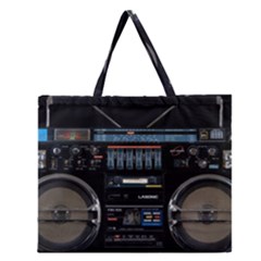 Vintage Radio Zipper Large Tote Bag by Proyonanggan