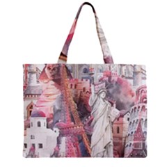 Vintage Landmarks Travel Zipper Mini Tote Bag by Proyonanggan