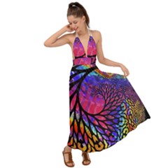 3d Fractal Mandelbulb Backless Maxi Beach Dress by Proyonanggan