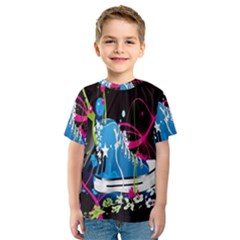 Sneakers Shoes Patterns Bright Kids  Sport Mesh Tee