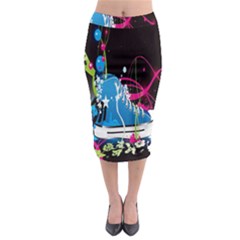 Sneakers Shoes Patterns Bright Midi Pencil Skirt by Proyonanggan