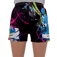 Sneakers Shoes Patterns Bright Sleepwear Shorts