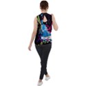 Sneakers Shoes Patterns Bright Mock Neck Chiffon Sleeveless Top View2