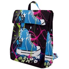 Sneakers Shoes Patterns Bright Flap Top Backpack