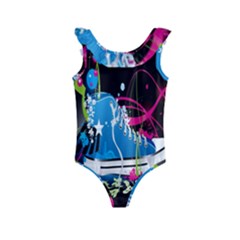 Sneakers Shoes Patterns Bright Kids  Frill Swimsuit