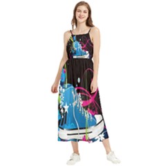 Sneakers Shoes Patterns Bright Boho Sleeveless Summer Dress