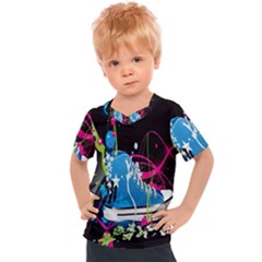 Sneakers Shoes Patterns Bright Kids  Sports Tee