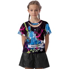 Sneakers Shoes Patterns Bright Kids  Front Cut Tee