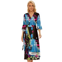 Sneakers Shoes Patterns Bright Midsummer Wrap Dress