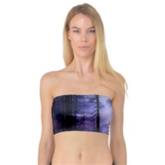 Moonlit A Forest At Night With A Full Moon Bandeau Top by Proyonanggan