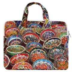 Art Background Bowl Ceramic Color Macbook Pro 13  Double Pocket Laptop Bag by Proyonanggan