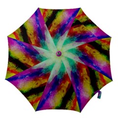 Colorful Abstract Paint Splats Background Hook Handle Umbrellas (medium) by Proyonanggan