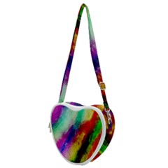 Colorful Abstract Paint Splats Background Heart Shoulder Bag by Proyonanggan