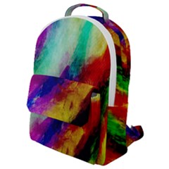 Colorful Abstract Paint Splats Background Flap Pocket Backpack (small) by Proyonanggan