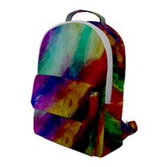 Colorful Abstract Paint Splats Background Flap Pocket Backpack (large) by Proyonanggan