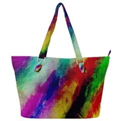 Colorful Abstract Paint Splats Background Full Print Shoulder Bag by Proyonanggan