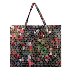 Colorful Abstract Background Zipper Large Tote Bag by Proyonanggan