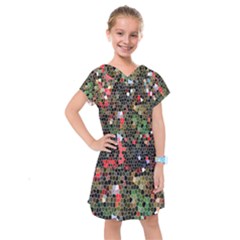 Colorful Abstract Background Kids  Drop Waist Dress by Proyonanggan