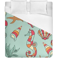 Seahorse Seashell Starfish Shell Duvet Cover (california King Size) by Proyonanggan