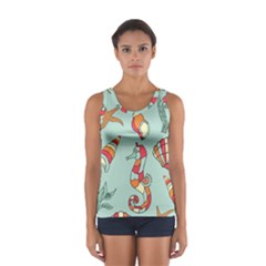 Seahorse Seashell Starfish Shell Sport Tank Top  by Proyonanggan