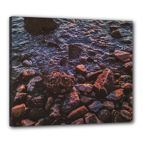 Twilight Treasures: Rocky Beachscape  Canvas 24  X 20  (stretched) by dflcprintsclothing