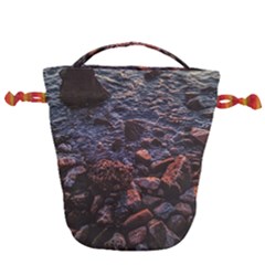 Twilight Treasures: Rocky Beachscape  Drawstring Bucket Bag by dflcprintsclothing