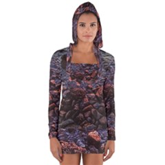 Twilight Treasures: Rocky Beachscape  Long Sleeve Hooded T-shirt by dflcprintsclothing