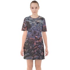 Twilight Treasures: Rocky Beachscape  Sixties Short Sleeve Mini Dress by dflcprintsclothing