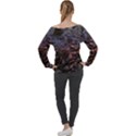 Twilight Treasures: Rocky Beachscape  Off Shoulder Long Sleeve Velour Top View2