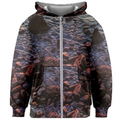 Twilight Treasures: Rocky Beachscape  Kids  Zipper Hoodie Without Drawstring by dflcprintsclothing