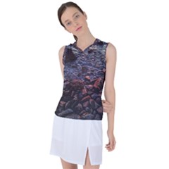 Twilight Treasures: Rocky Beachscape  Women s Sleeveless Sports Top by dflcprintsclothing