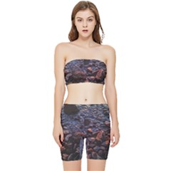 Twilight Treasures: Rocky Beachscape  Stretch Shorts And Tube Top Set by dflcprintsclothing
