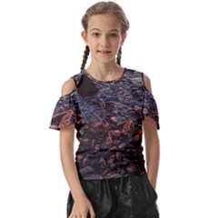 Twilight Treasures: Rocky Beachscape  Kids  Butterfly Cutout Tee by dflcprintsclothing