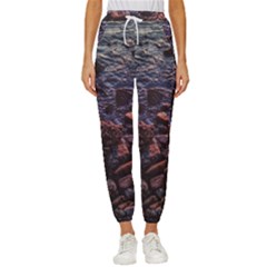 Twilight Treasures: Rocky Beachscape  Women s Cropped Drawstring Pants by dflcprintsclothing