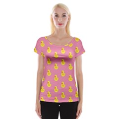 Rubber Duck Pattern Cap Sleeve Top by Valentinaart