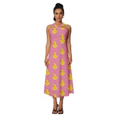 Rubber Duck Pattern Sleeveless Cross Front Cocktail Midi Chiffon Dress by Valentinaart