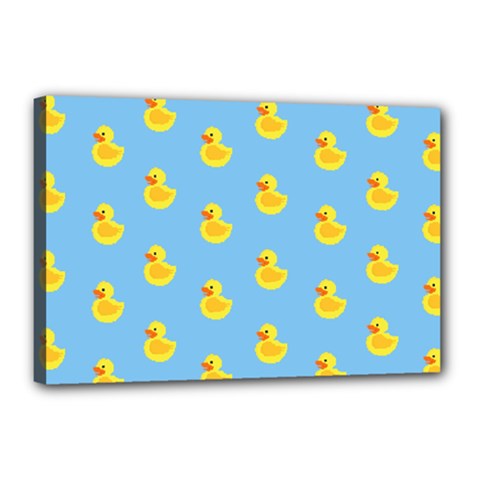 Rubber duck pattern Canvas 18  x 12  (Stretched)