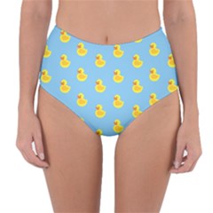 Rubber duck pattern Reversible High-Waist Bikini Bottoms