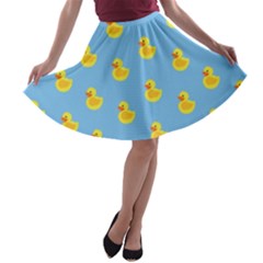 Rubber duck pattern A-line Skater Skirt