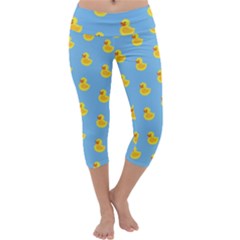 Rubber Duck Pattern Capri Yoga Leggings by Valentinaart