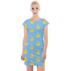 Rubber duck pattern Cap Sleeve Bodycon Dress