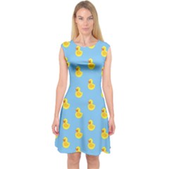 Rubber Duck Pattern Capsleeve Midi Dress by Valentinaart